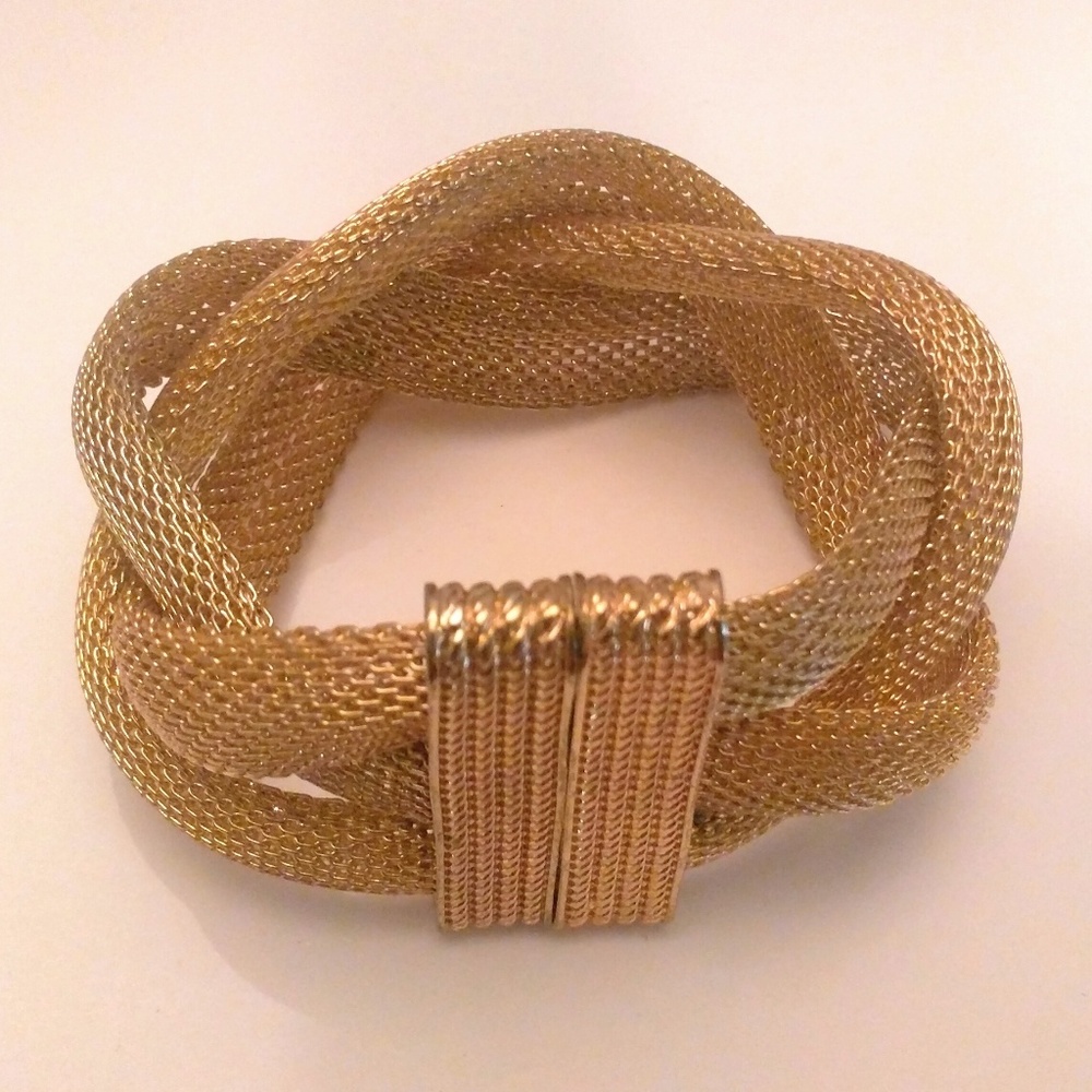 Gold Braided Mesh Magnetic Bracelet